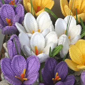Crochet Pattern Crocus for Flower Basket spring flower crocus bouquet tutorial PDF file DIY crochet small crocus for teacher gift