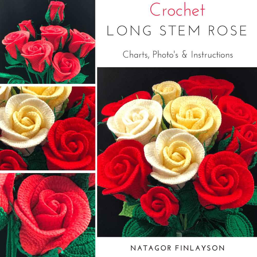 Long Stem Rose Crochet Pattern Natagor Finlayson