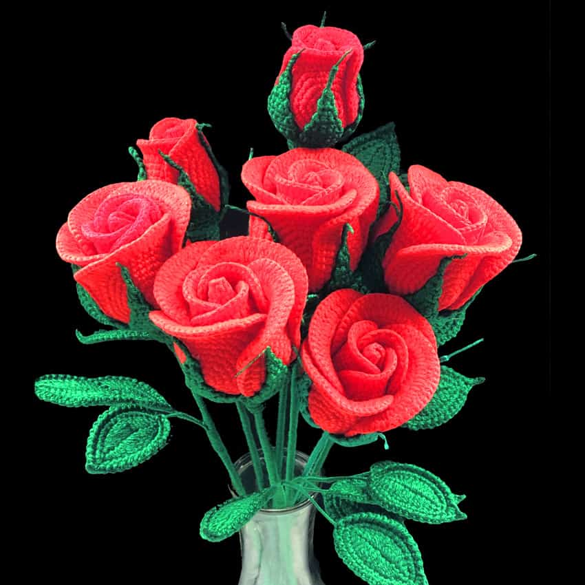 Crochet Long Stem Rose Pattern Crochet Long Stem Rose Pattern