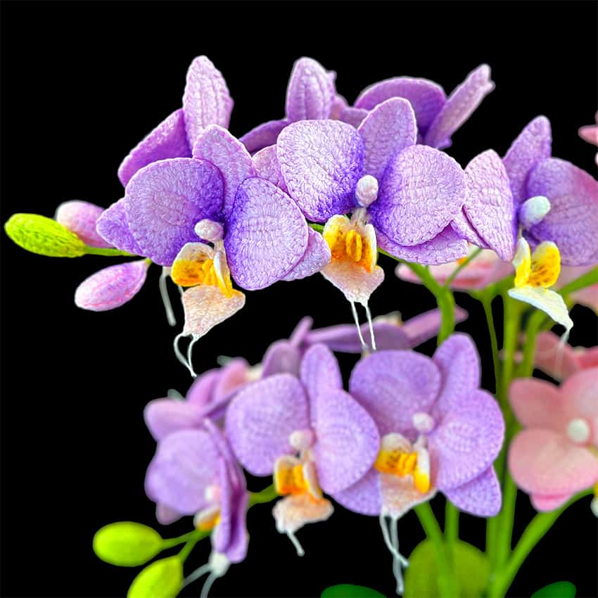 Handmade Crochet Light Orchid Purple and Dark Orchid Purple Baby